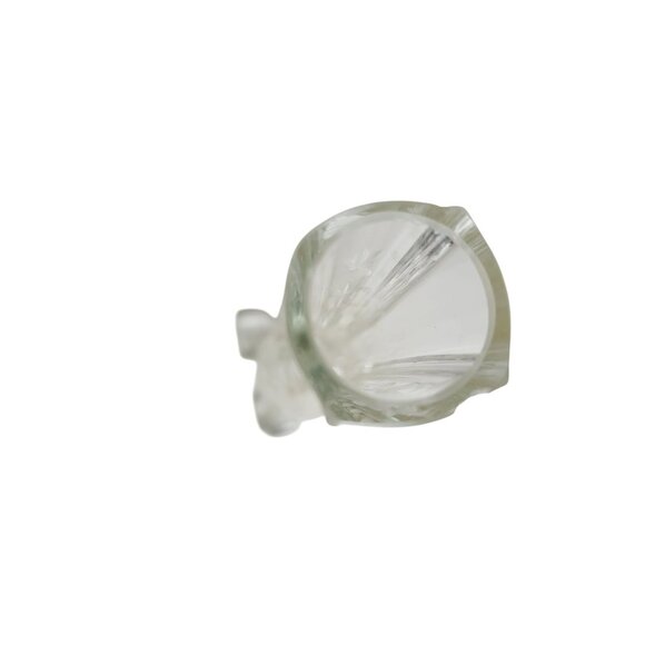 Vintage 1920's Bud Vase Etched Flowers in Clear Glass Footed 9.5" Belgium - Picture 5 of 12